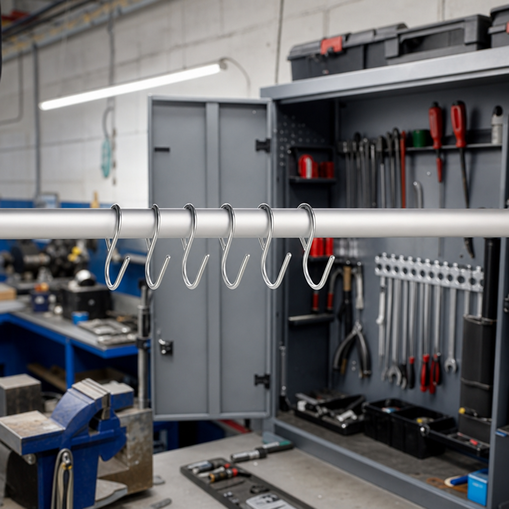 Cupboard Hanging Rails with Hooks for Tool Storage