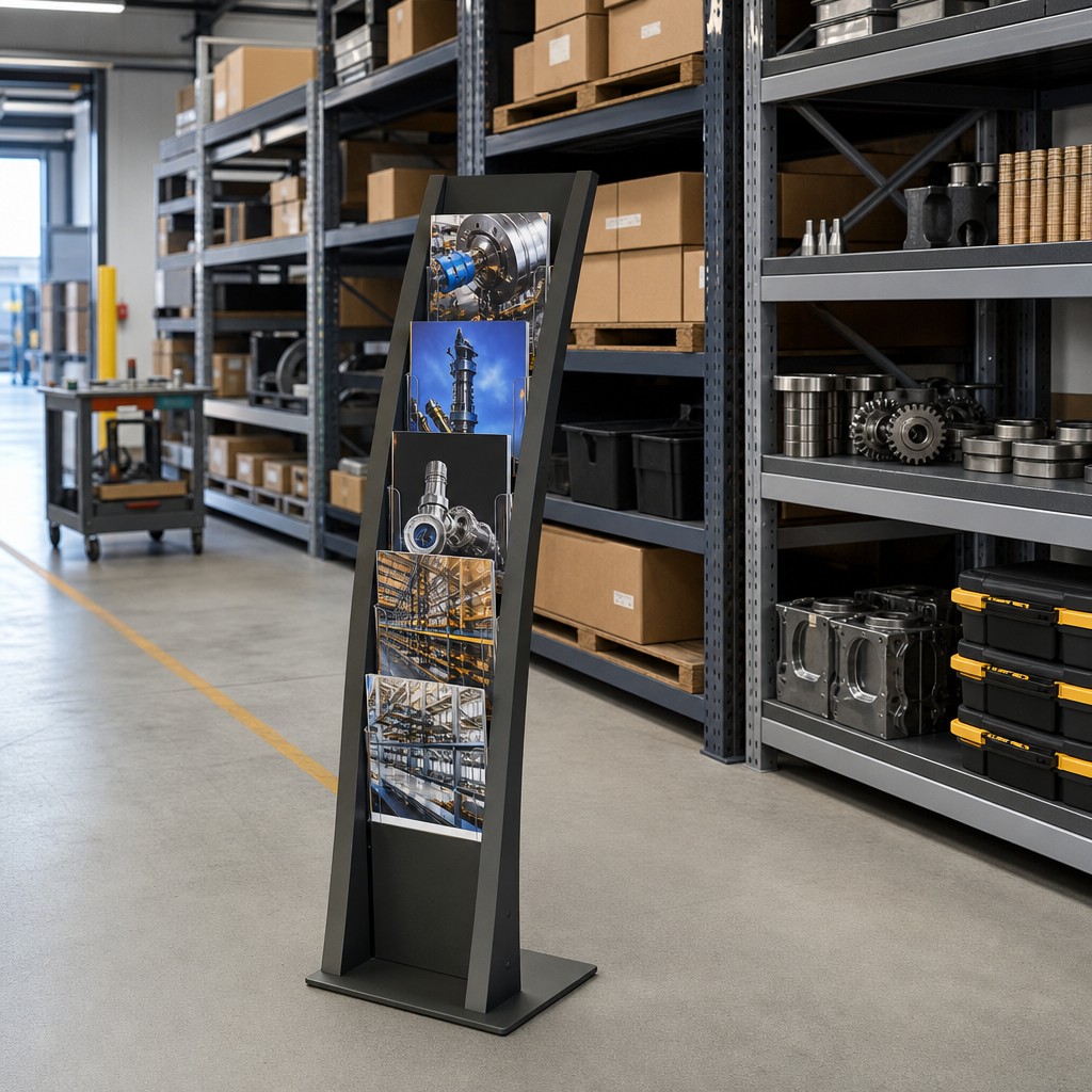 Curved Floor-Standing Leaflet and Brochure Display Stand