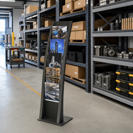 Curved Floor-Standing Leaflet and Brochure Display Stand