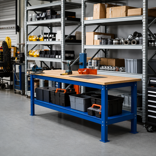 Customisable Heavy Duty Workbenches with Full Lower Shelf