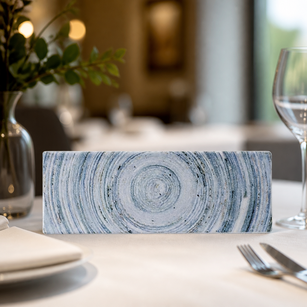 Commercial oblong plates 250 x 90mm - 6 pack vitrified ceramic