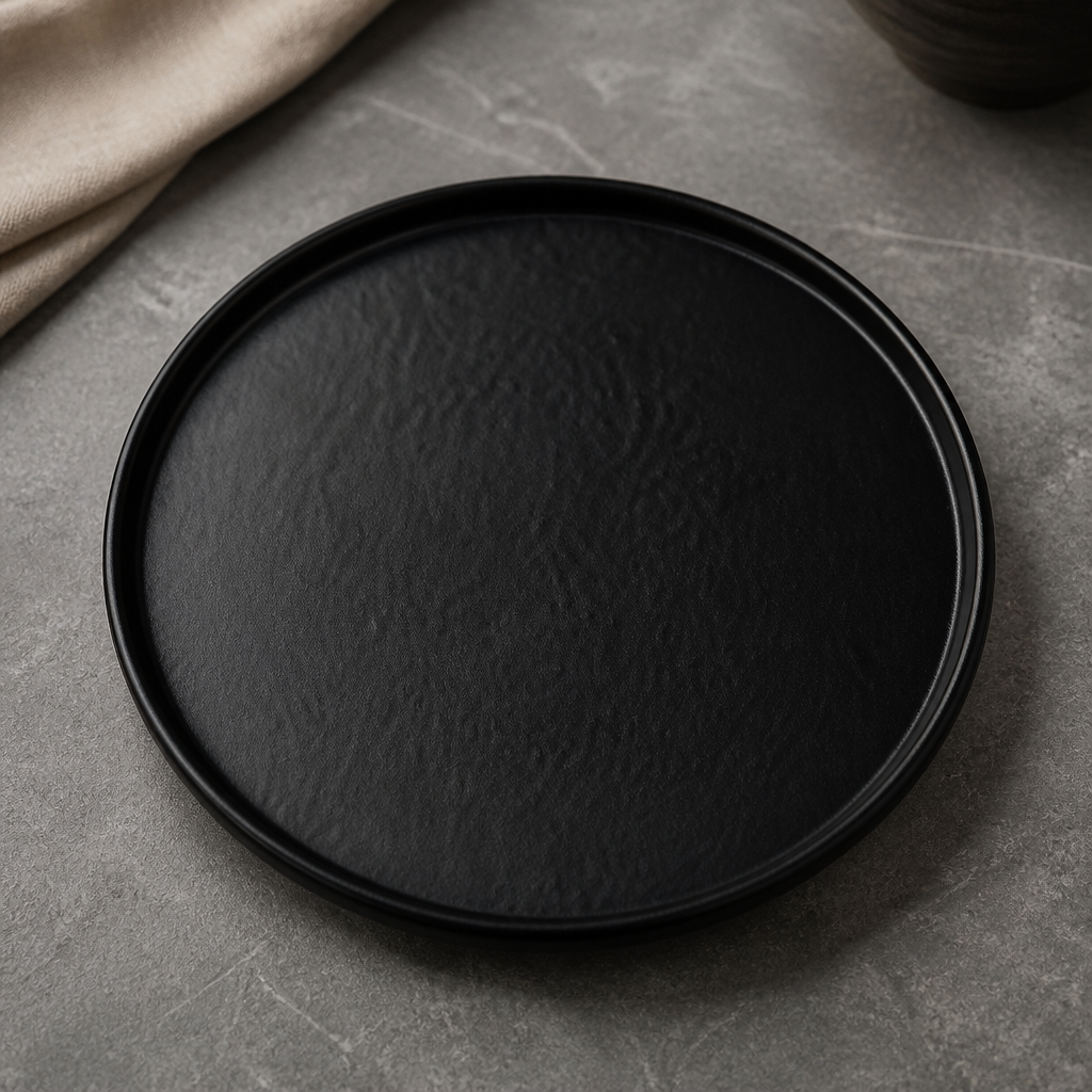Commercial Melamine Round Plates 273mm Black 12 Pack