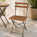 Commercial Folding Bistro Chairs 2 Pack Faux Wood Style