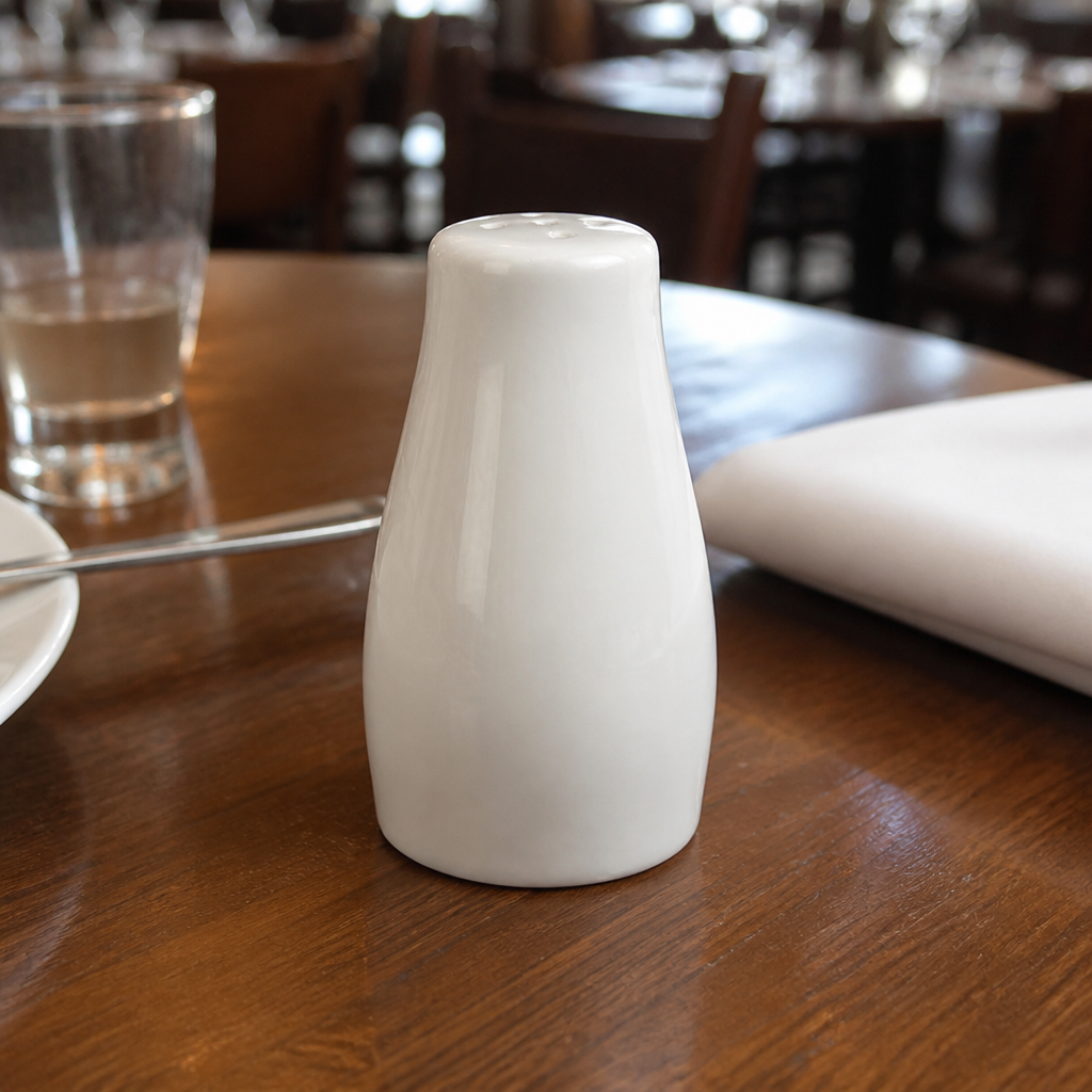 Commercial Porcelain Pepper Shakers 90mm - 12 Pack