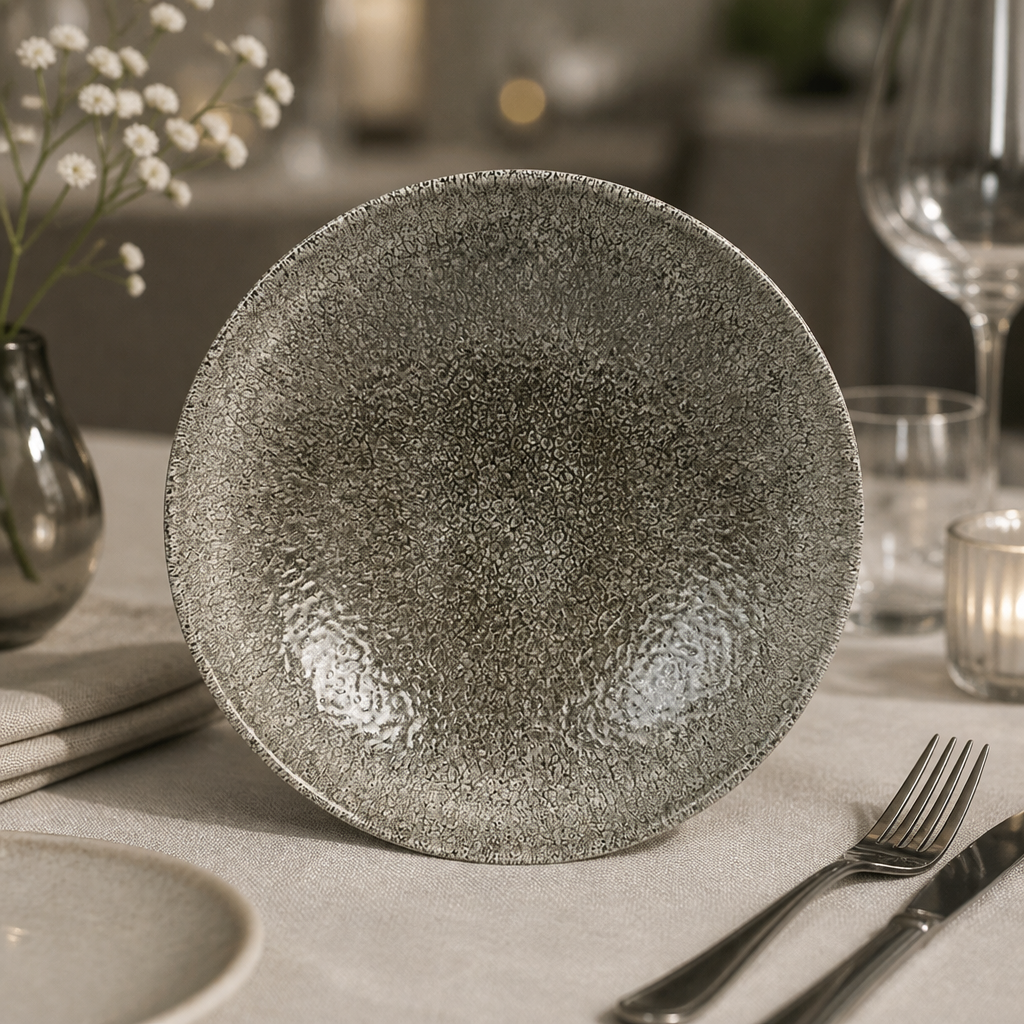 Commercial Coupe Plates 165mm Quartz Black 12 Pack