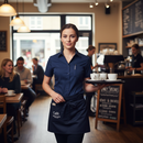 Premium Ladies Short Sleeve Poplin Shirt - Navy, 55% Cotton, 45% Polyester with Shaped Fit and Breast Pocket