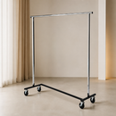 Commercial Garment Rail 1550mm with Castors for Easy Mobility