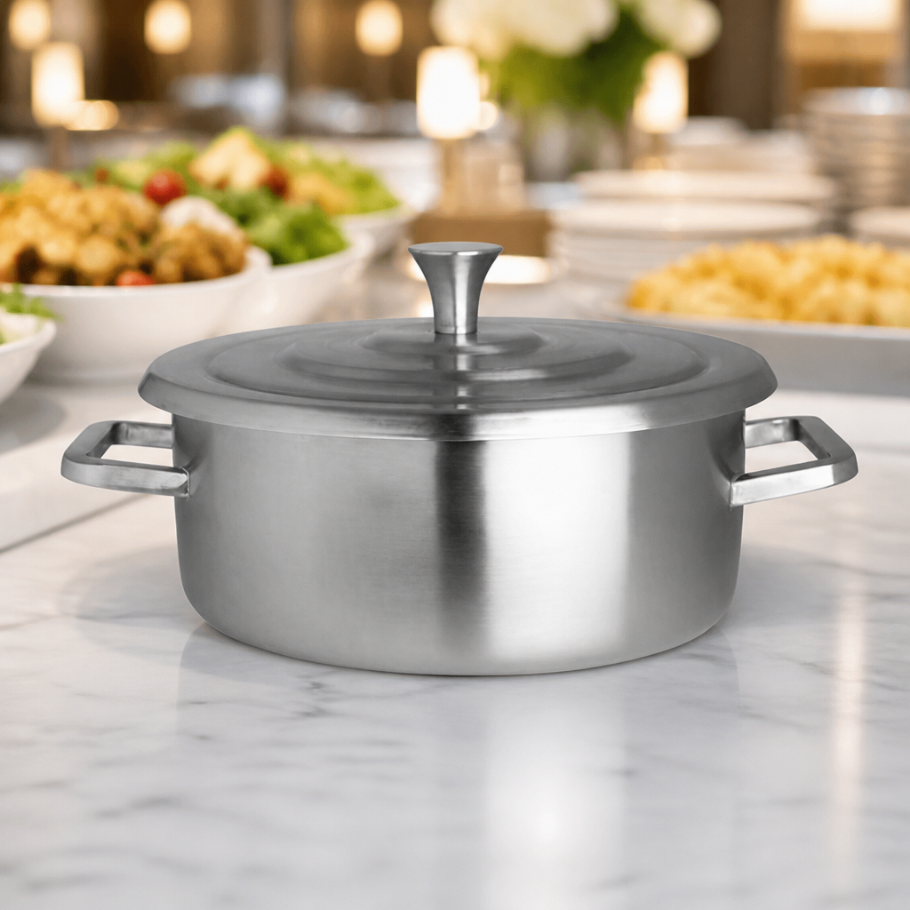1.9L Commercial Brushed Stainless Steel Round Chafing Dish