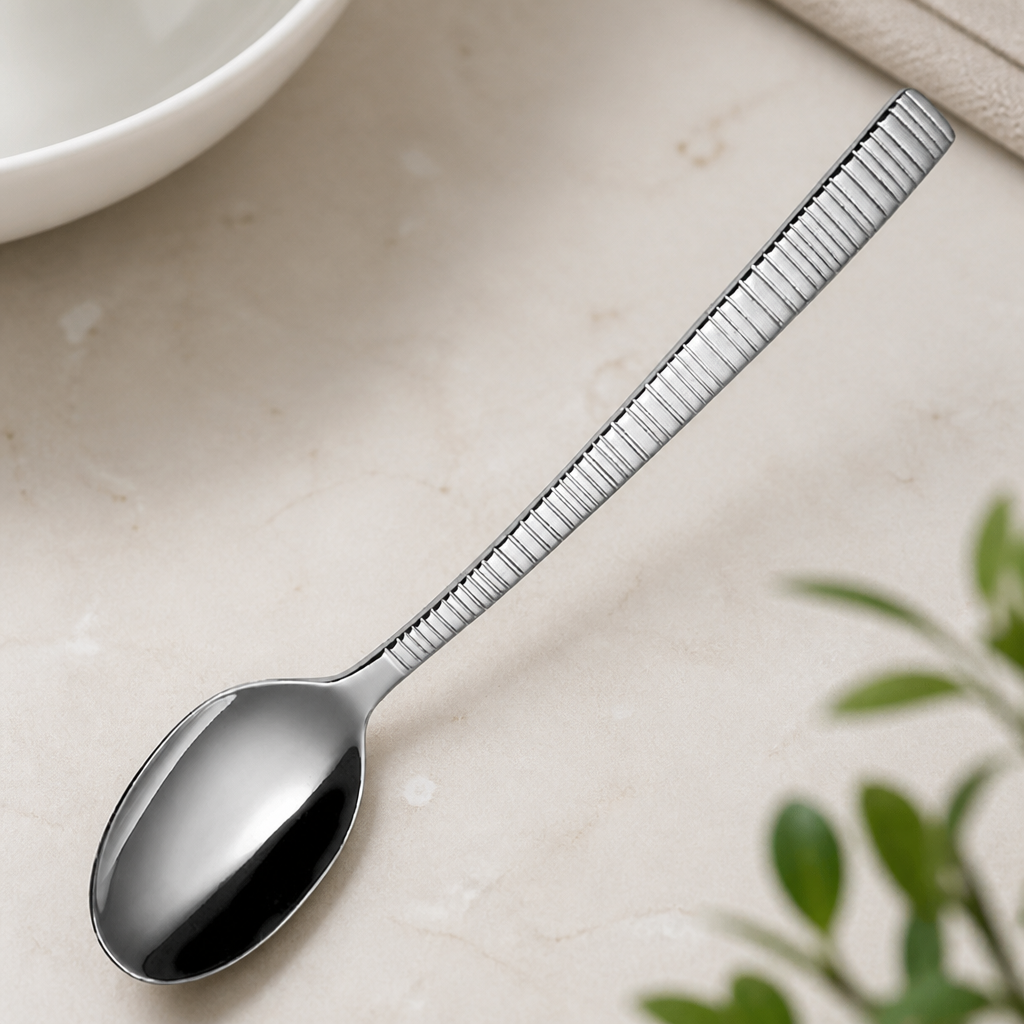 Bali style stainless steel demitasse spoons set of 12