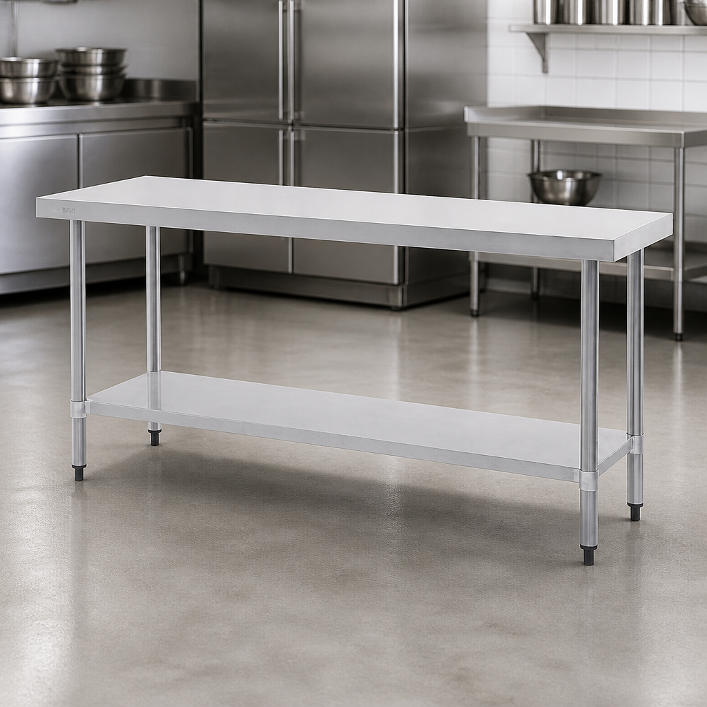 1800mm Commercial Stainless Steel Prep Table with Adjustable Shelf