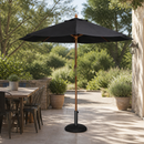 Commercial Round Parasol 2.5m Diameter Black Outdoor Umbrella