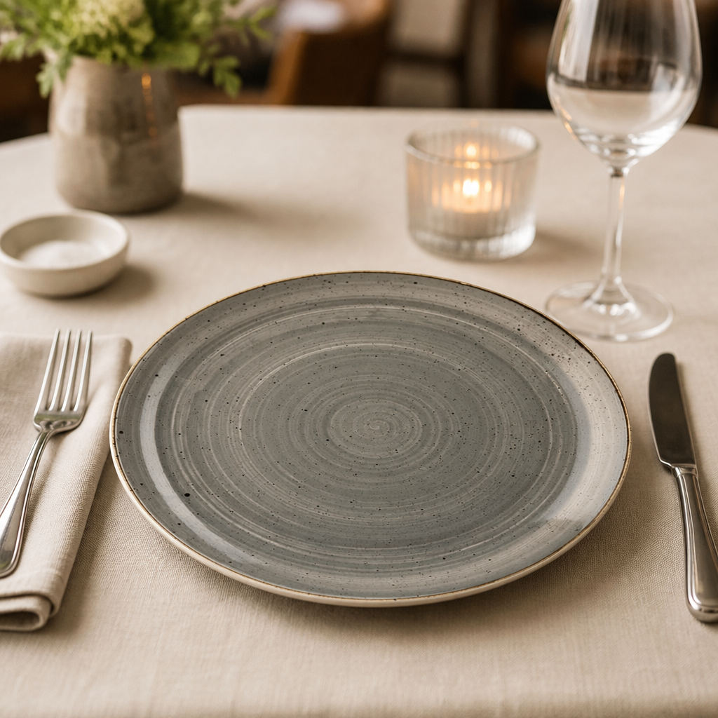 Commercial Round Coupe Plates 295mm in Peppercorn Grey