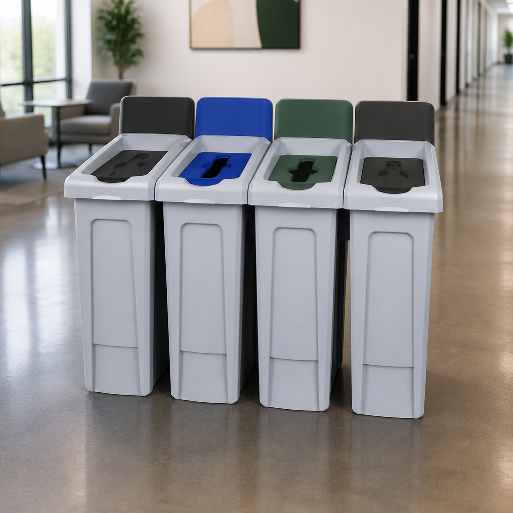 Commercial Four Stream Recycling Station 4x 87Ltr Capacity
