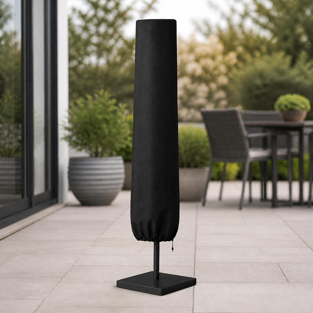 Commercial Parasol Cover 1900x450mm Lightweight Polyester Black