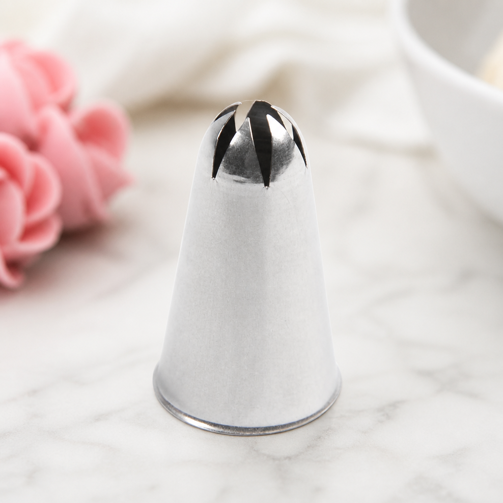 Commercial Piping Nozzle 4mm Stainless Steel Flower Tip
