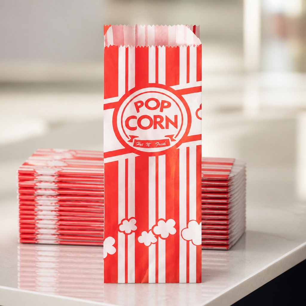 Small Popcorn Paper Party Bags 0.6oz Capacity 1000 Pack