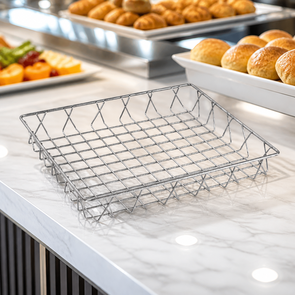 Commercial Stainless Steel Wire Display Basket 350x300x50mm