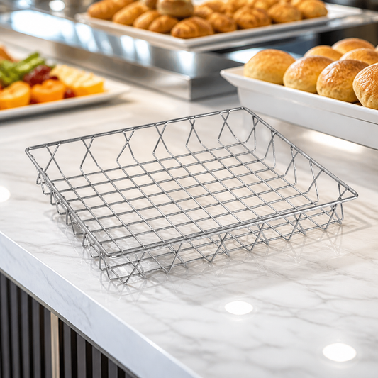 Commercial Stainless Steel Wire Display Basket 350x300x50mm
