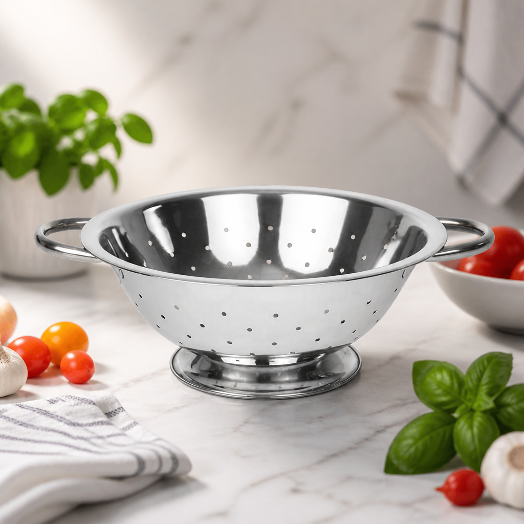 9-Inch Commercial Stainless Steel Colander for kitchen use