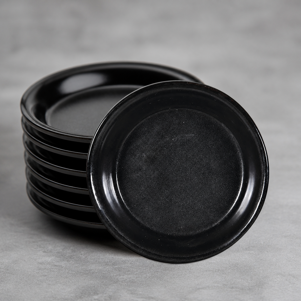 Commercial Black Stoneware Pie Dishes 160mm 6 Pack 550ml