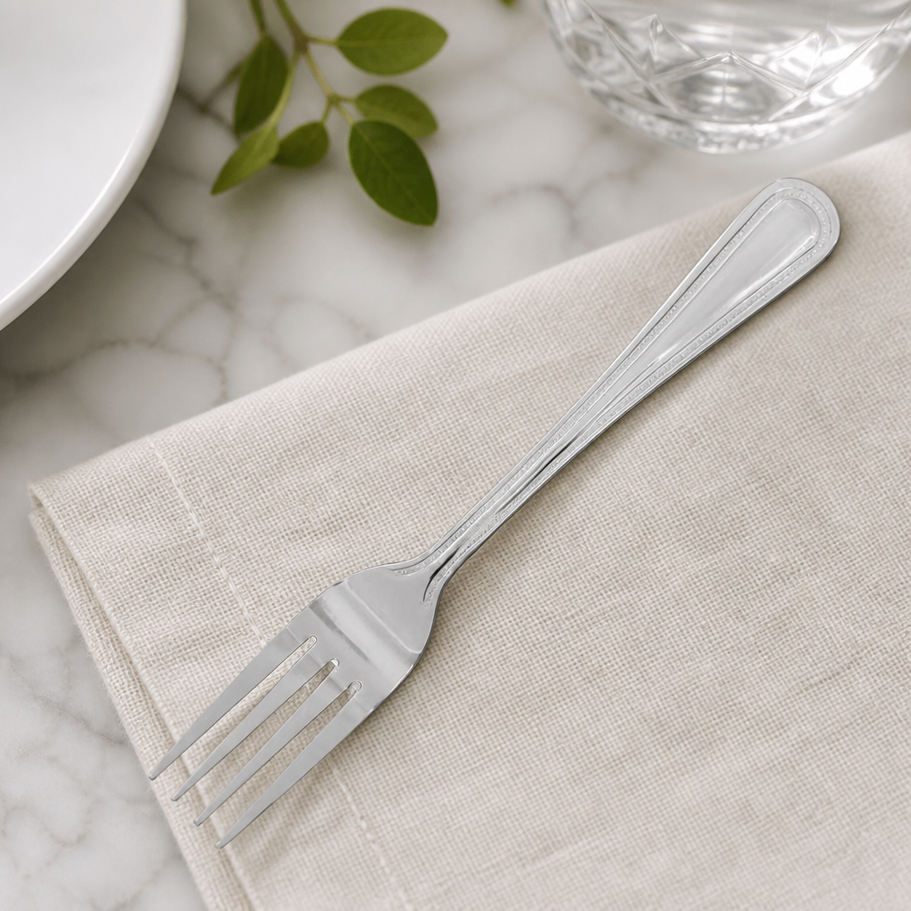 Bead pattern table forks 200mm stainless steel 12 pack