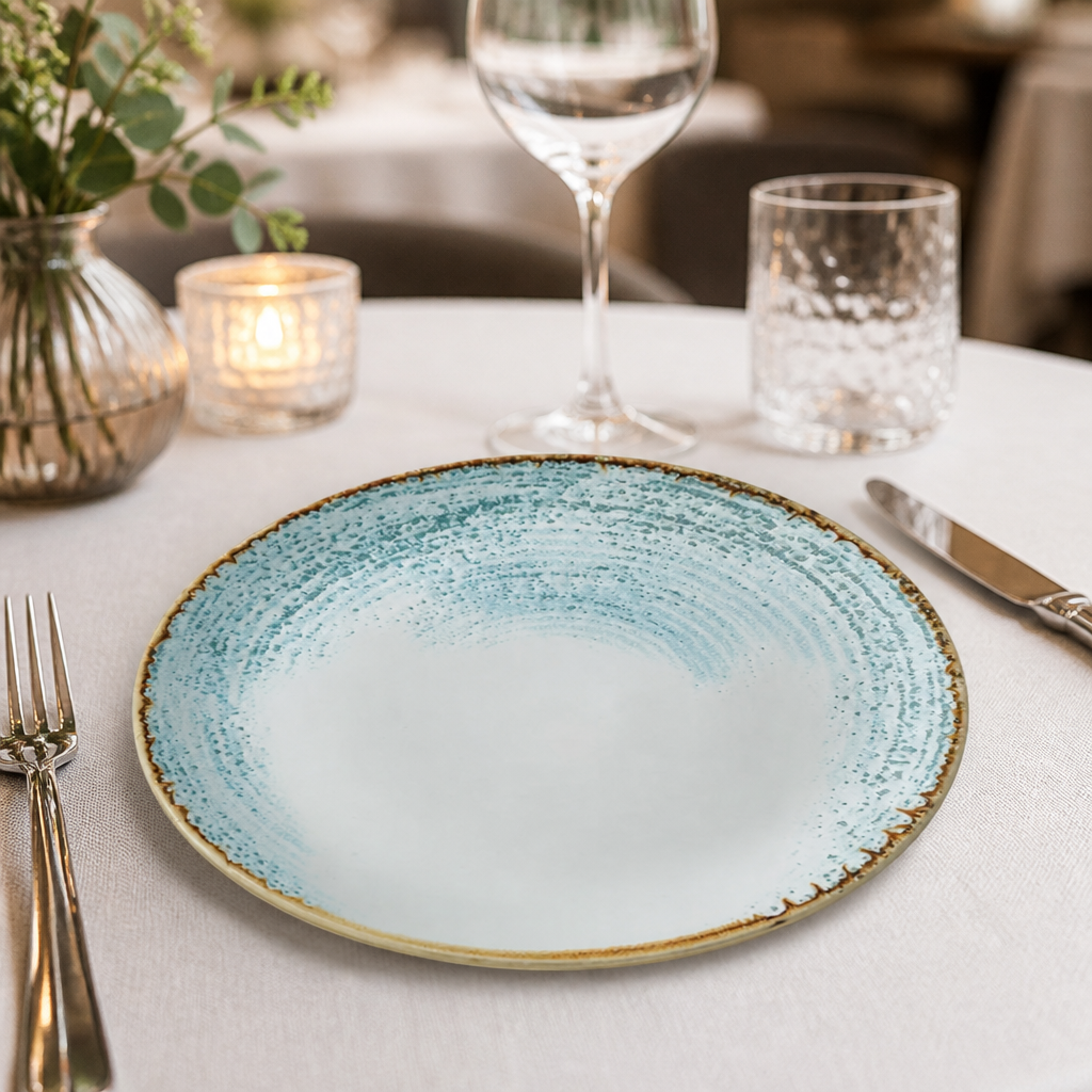 Commercial Coupe Plates 285mm in Aquamarine, 12 pack
