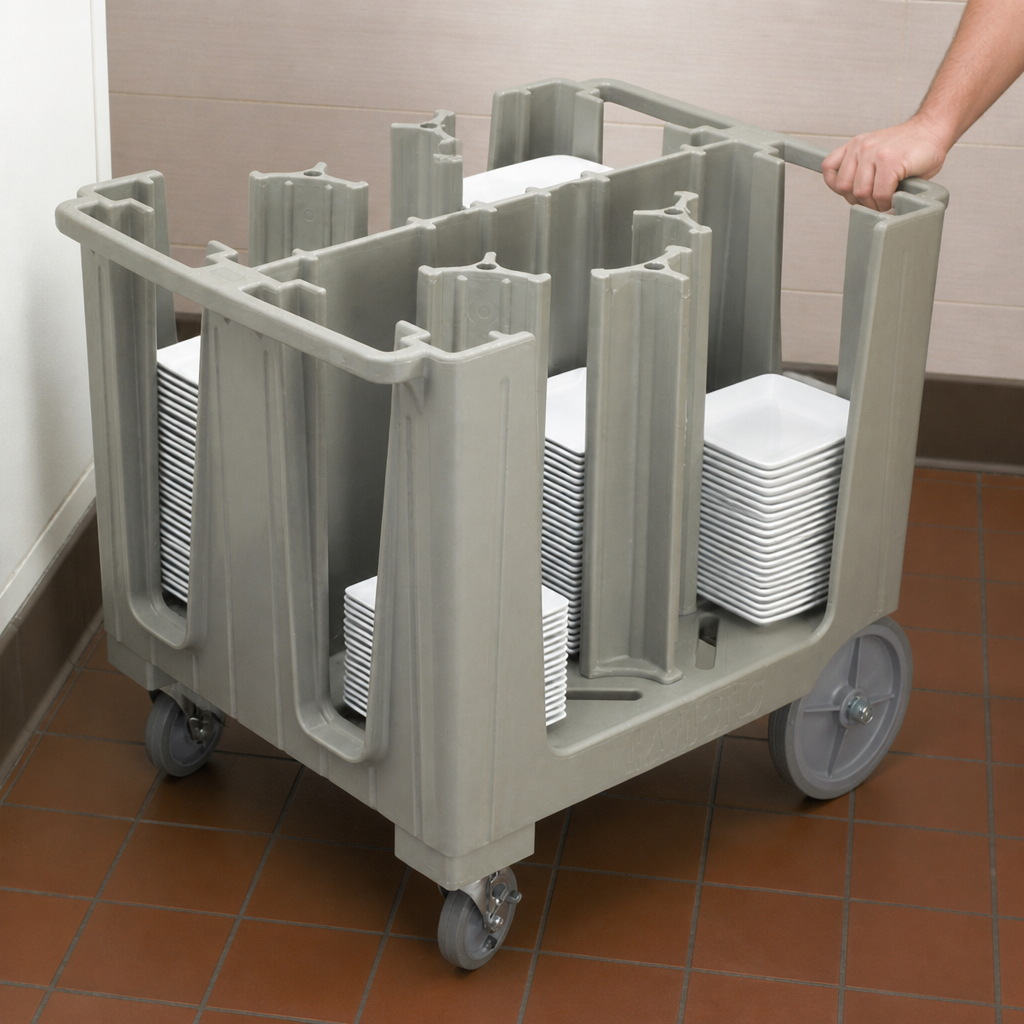Commercial Dishwasher Racking Trolley with Adjustable Dividers