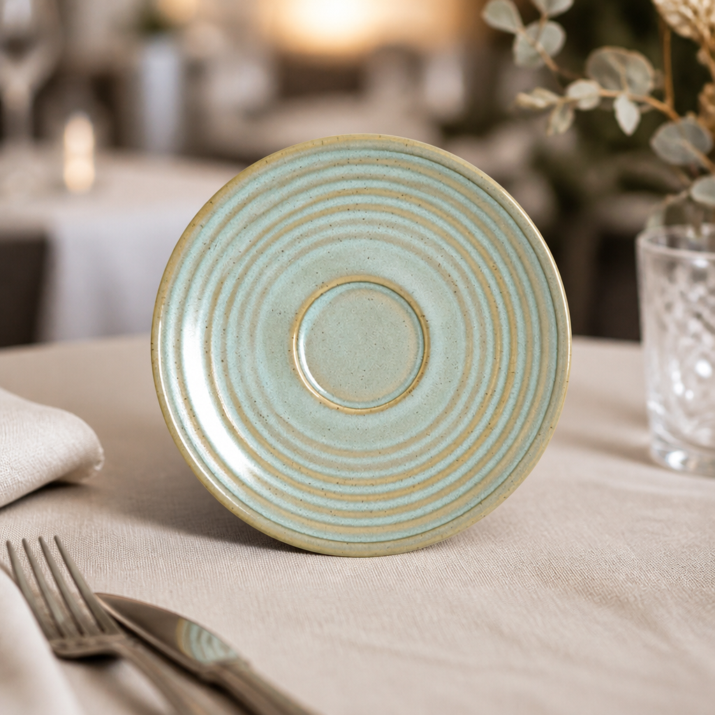 125mm round saucers - 12 pack vitrified stoneware