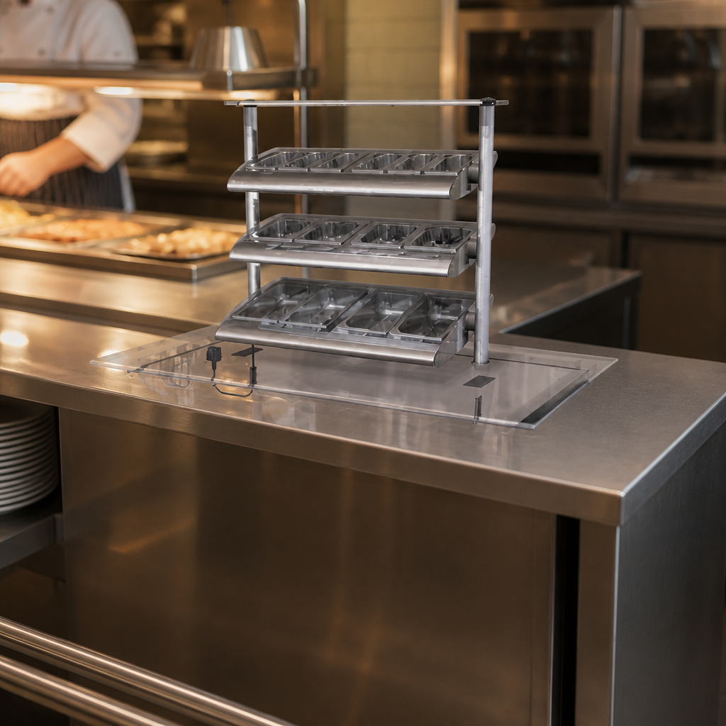 Commercial Drop In Ambient Cutlery Condiment Unit 2x 1/1 GN