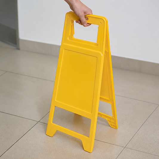 Commercial Non-Tip Wet Floor Safety Sign 600mm Yellow