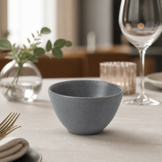 12 pack of 240ml grey porcelain deep bowls