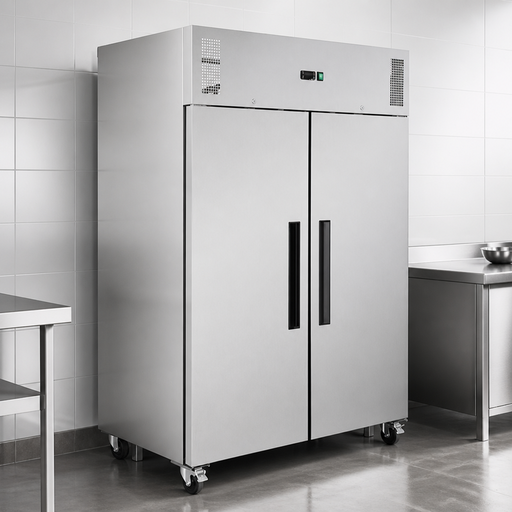 Commercial Double Door Upright Freezer 1200Ltr Capacity