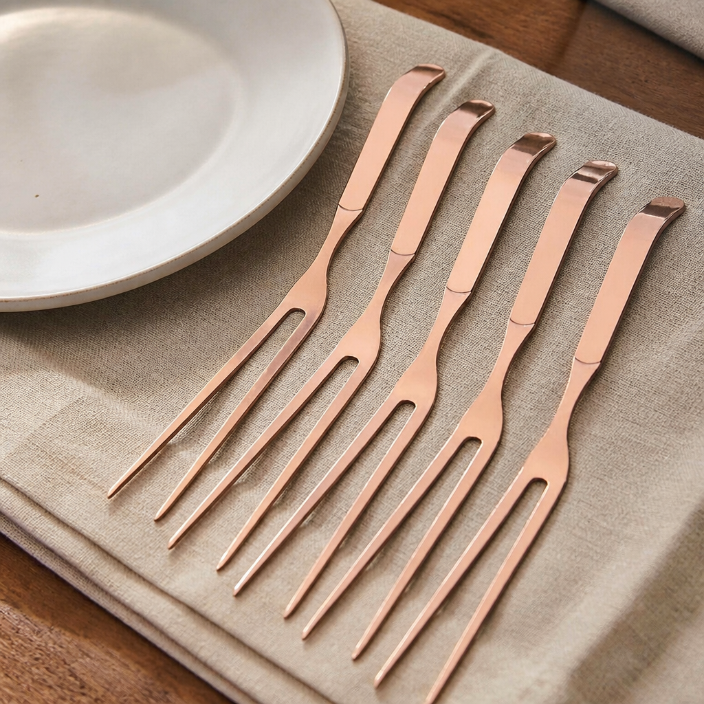 Set of 6 stainless steel commercial meat forks