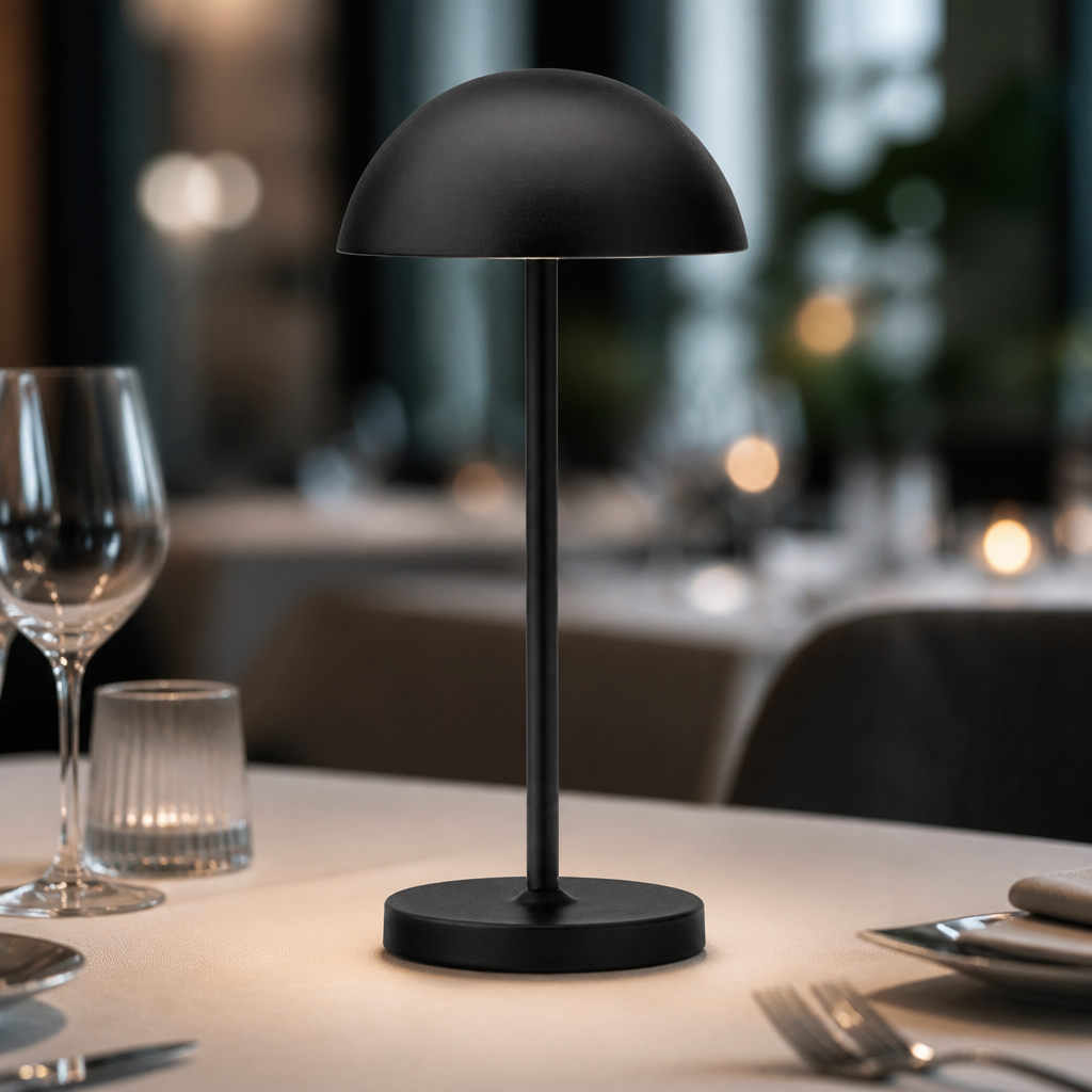 LED Cordless Table Lamp Black 260mm (6 Pack)