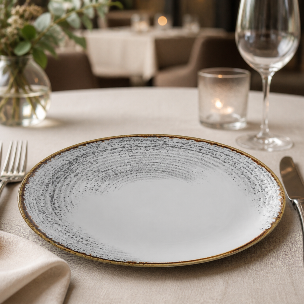 Commercial grey coupe plates 286mm, 12 pack