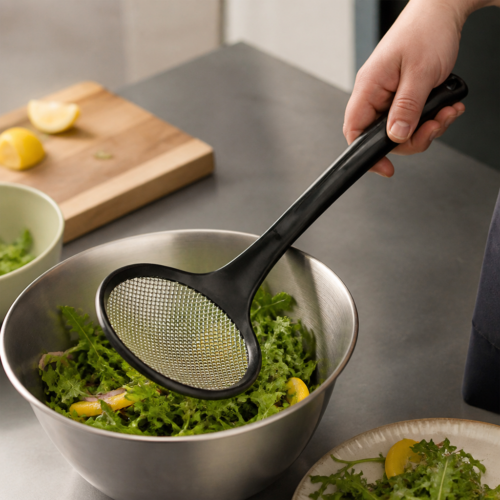 Commercial 410mm Mesh Serving Spoon Skimmer for frying