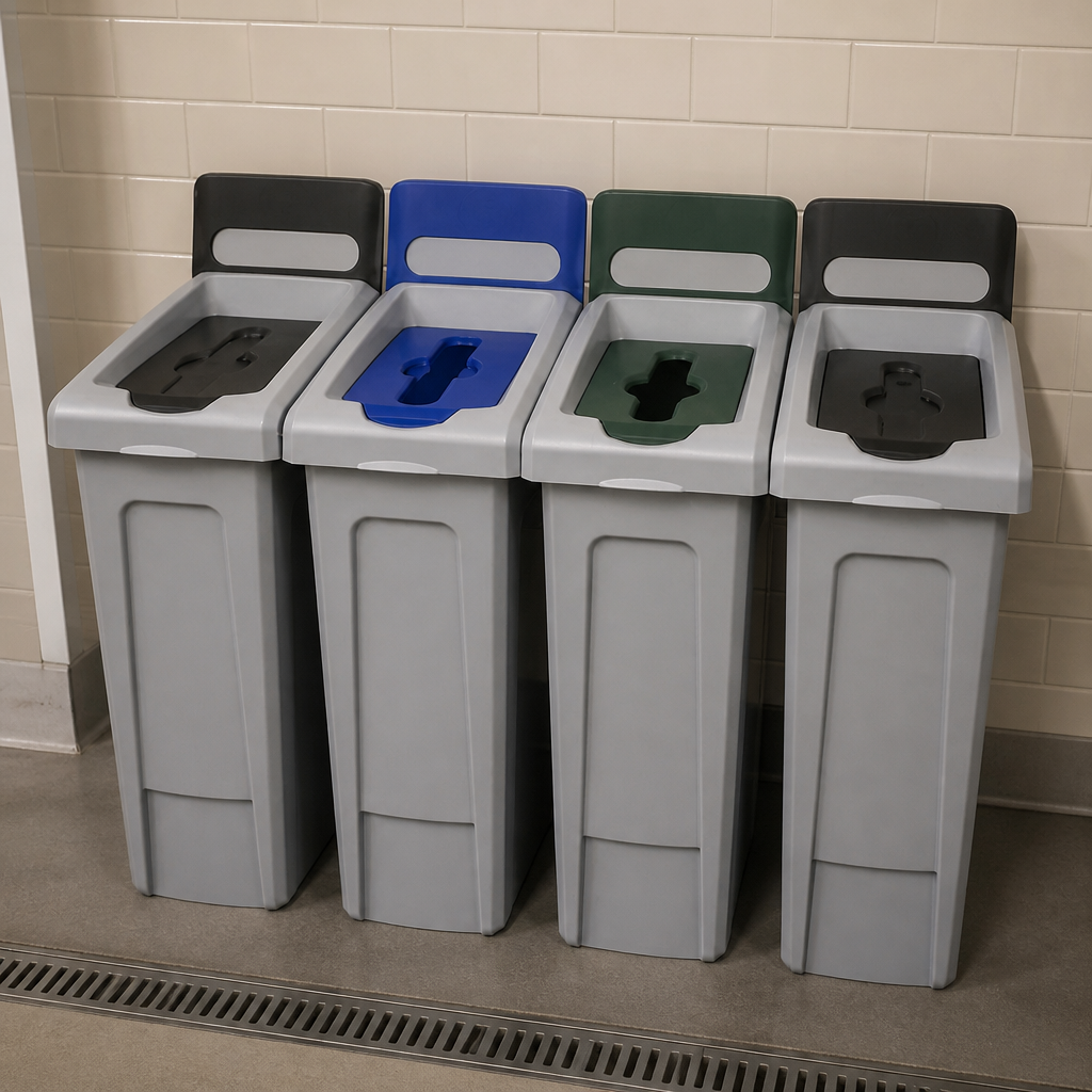 Commercial Four Stream Recycling Station with 4x 87Ltr capacity