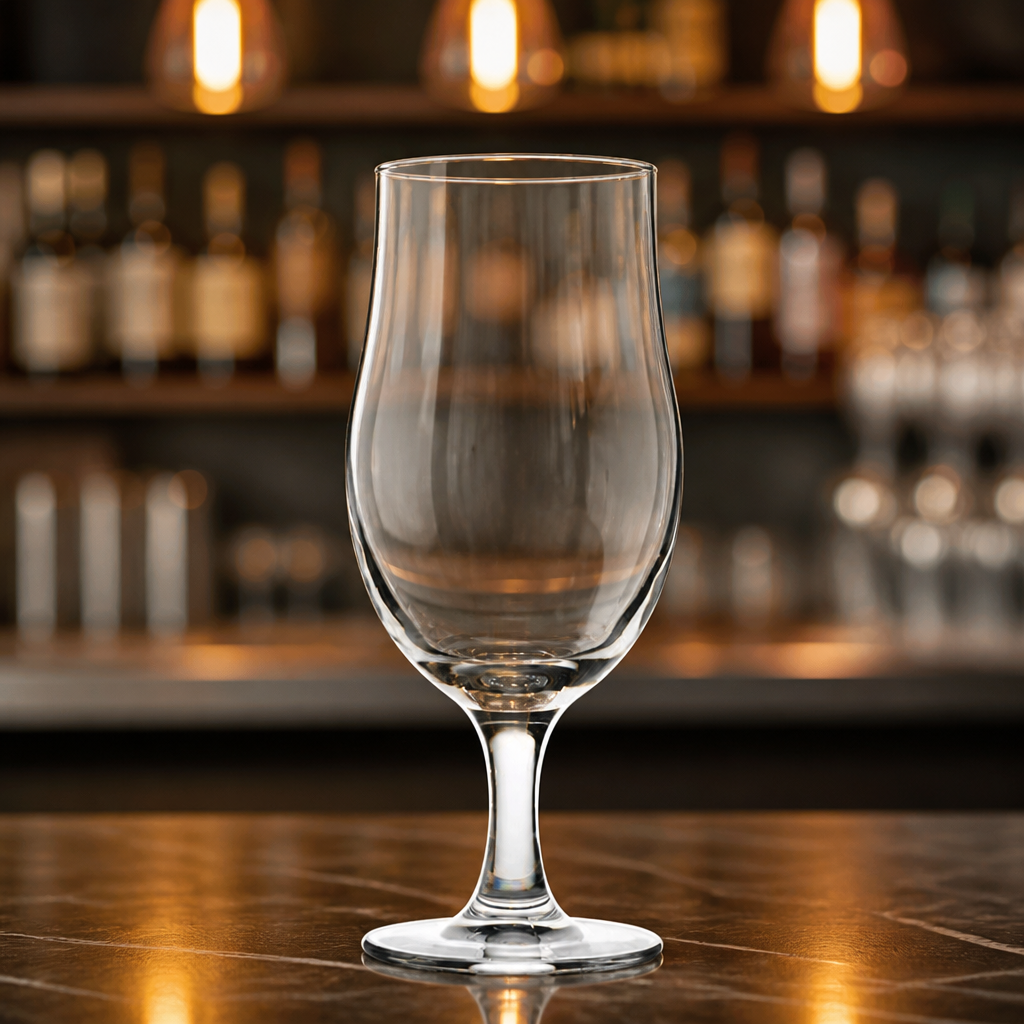 Commercial stemmed beer glasses 380ml tulip shape 24 pack