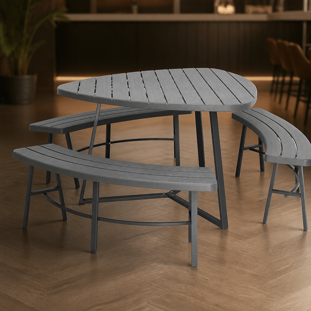 Commercial Picnic Bench Set with heat-resistant tabletop