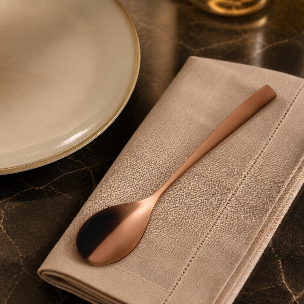 Copper Dessert Spoons 12 Pack Commercial Cutlery Set
