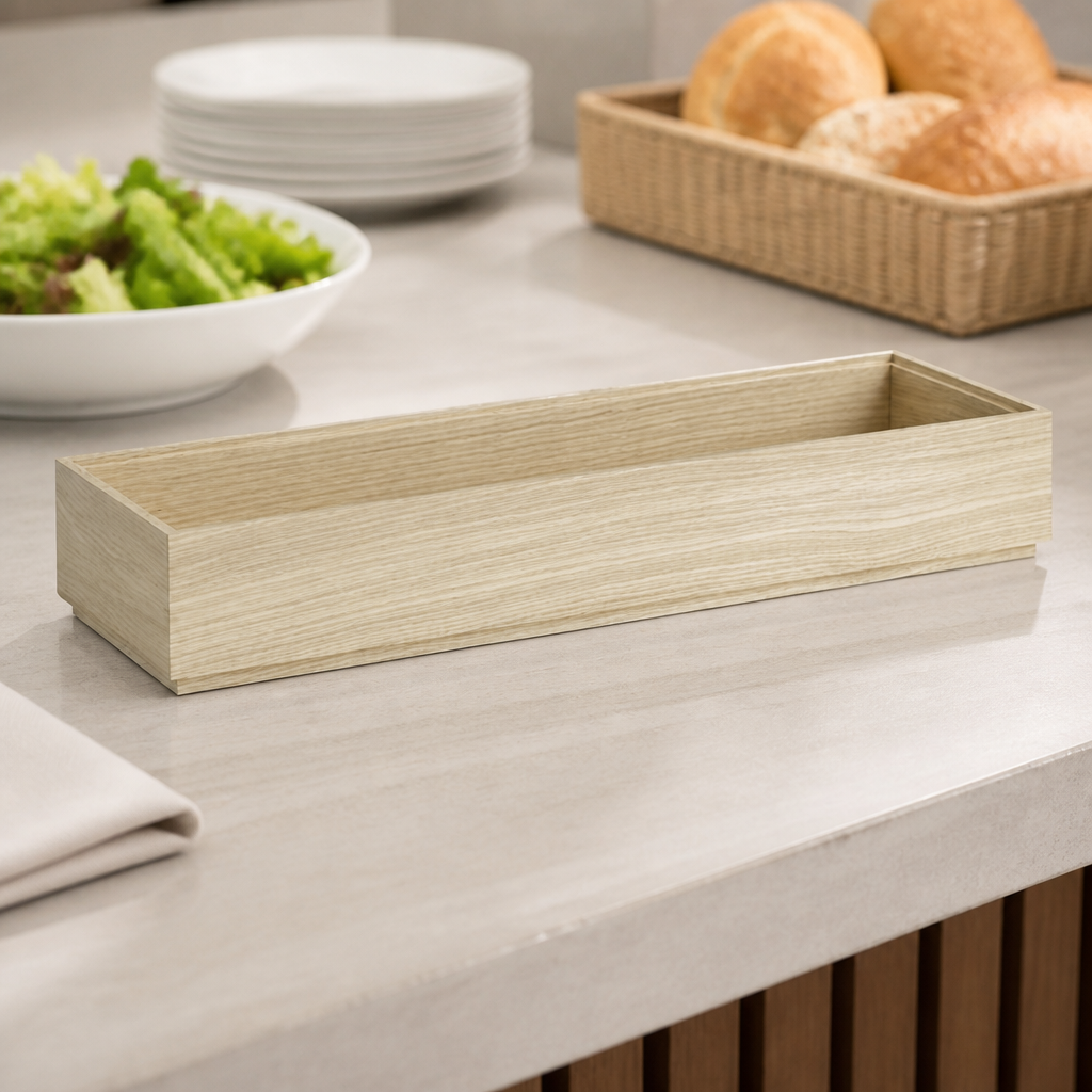 Commercial Wooden Box GN 2/4 530x162x85mm Stackable Storage