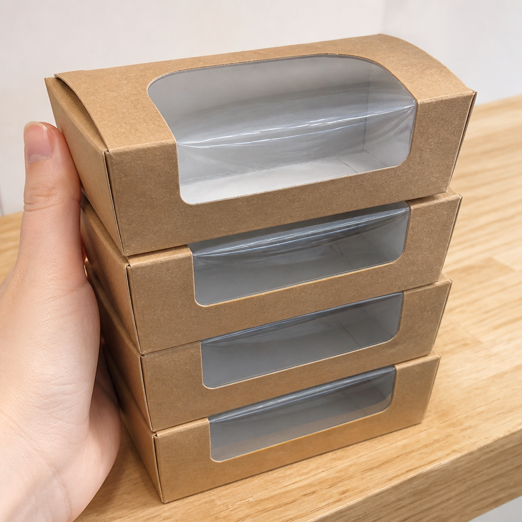 Compostable Kraft Cake Boxes with Window Small 500 Pack