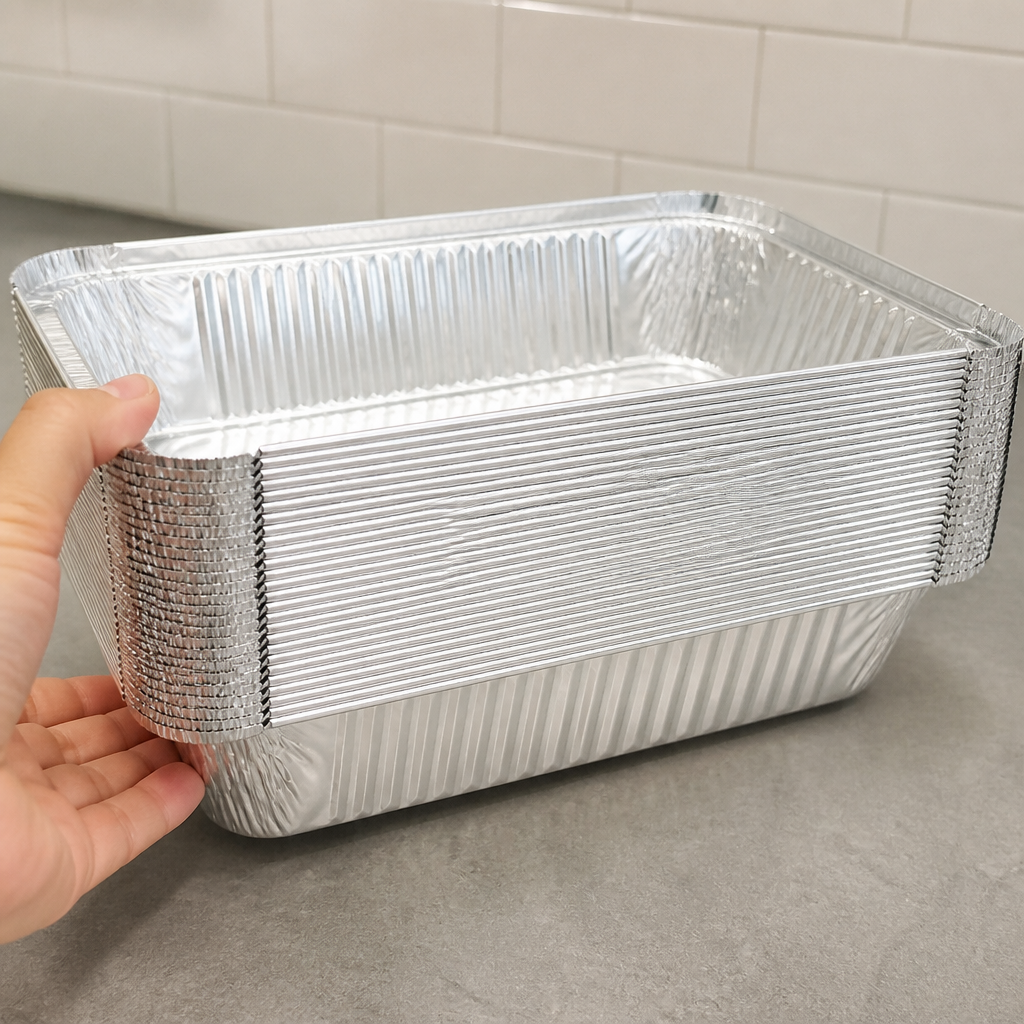 2100ml recyclable deep foil takeaway containers pack of 200