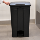Commercial 87L Pedal Bin Black for Hygienic Waste Disposal