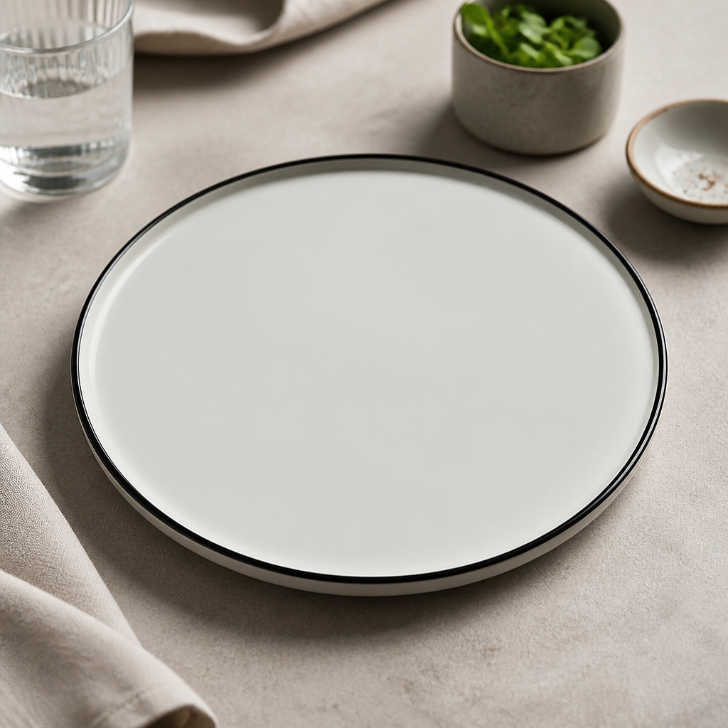 Commercial Stack Plates 285mm Rimless Design 6 Pack