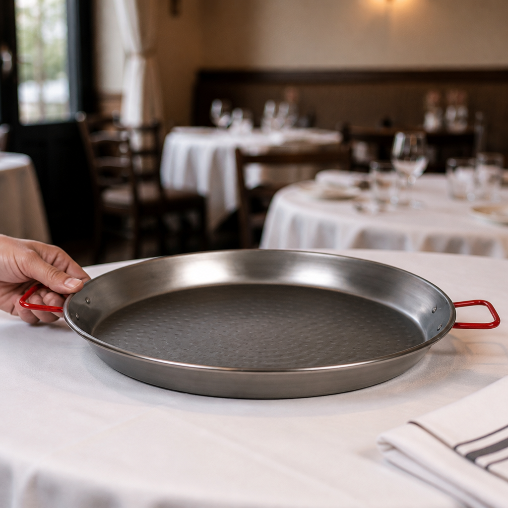 Commercial Carbon Steel Paella Pan 50cm for heavy duty use