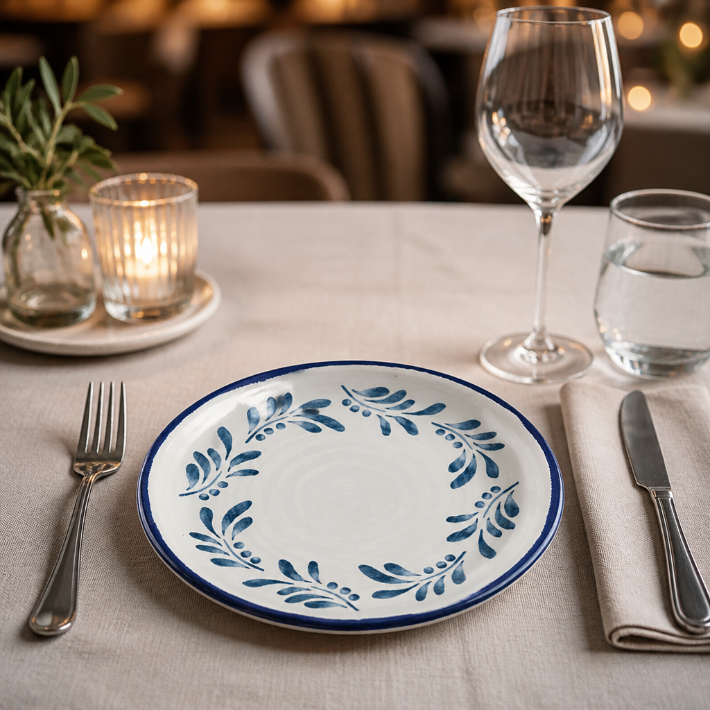 Commercial Round Walled Plate 210mm Blue - 6 Pack