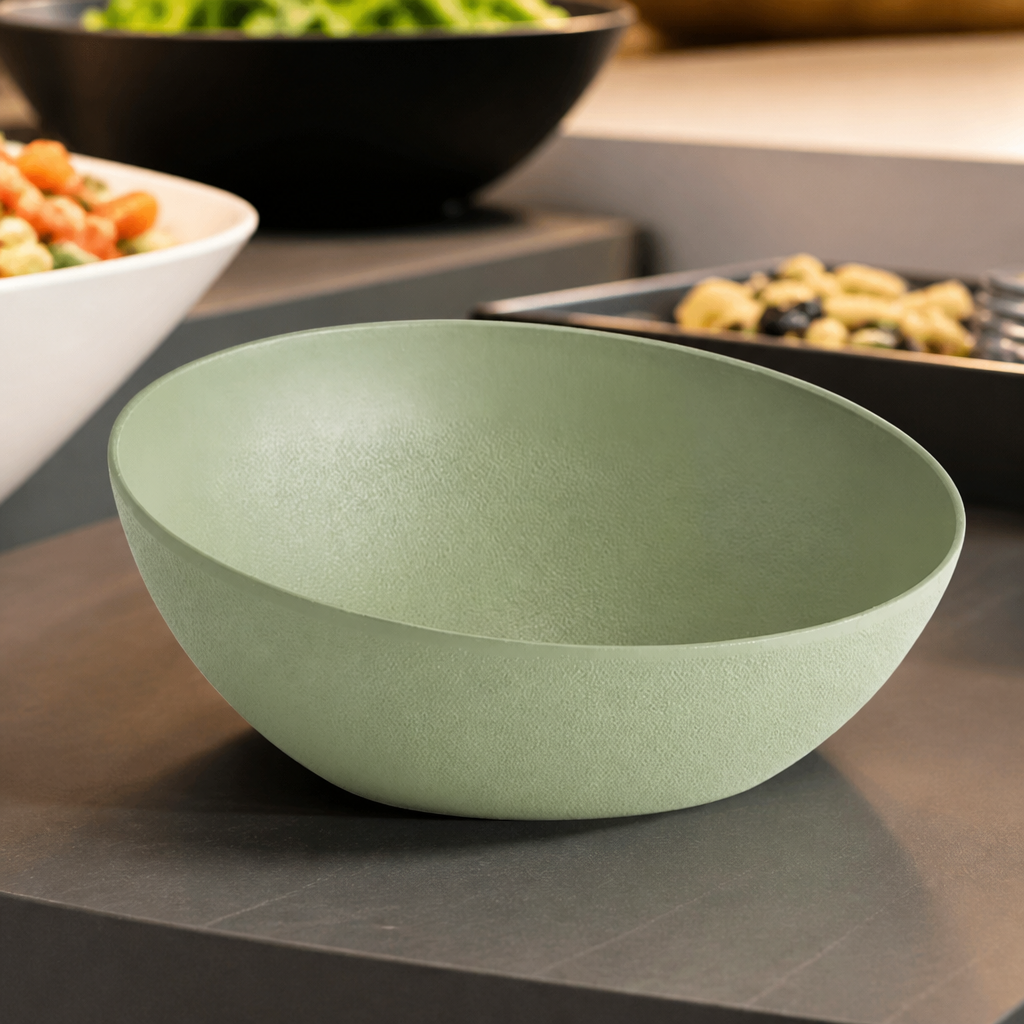 1.9Ltr Commercial Metal Dish Green Aluminium Bowl