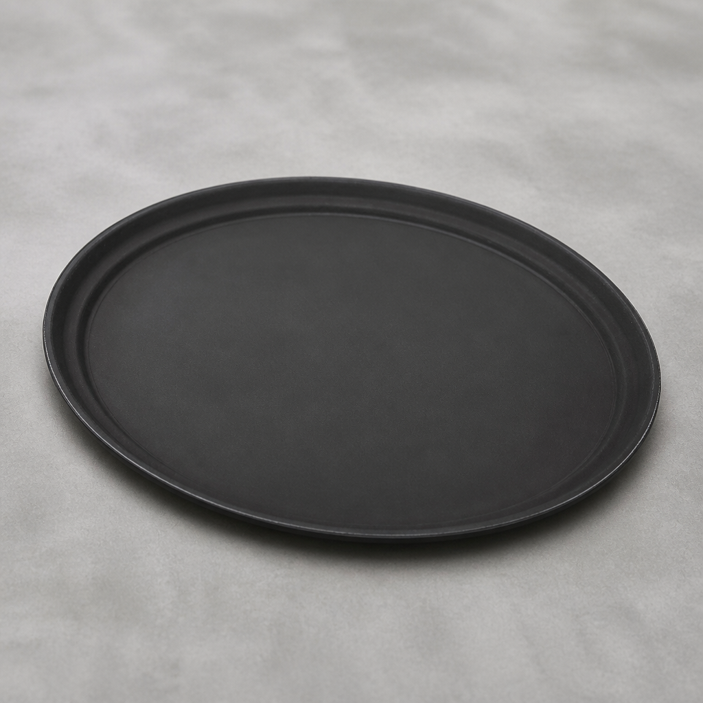 Commercial Non-Slip Oval Plastic Tray 685mm Black