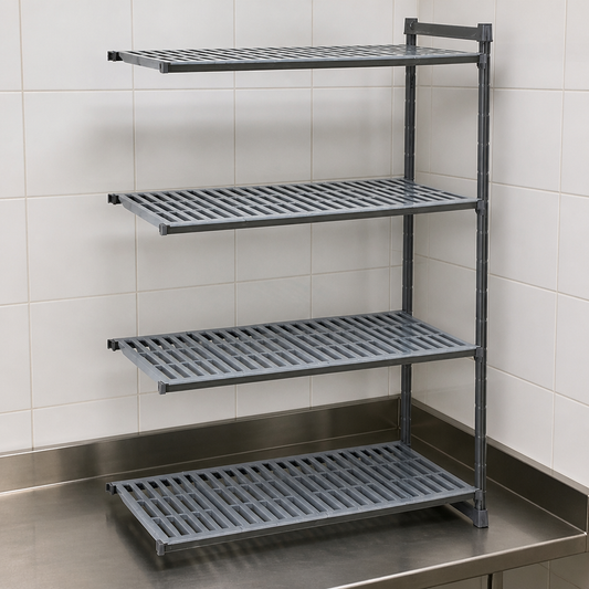 Commercial 4 Tier Add-On Racking Unit With Vented Shelves